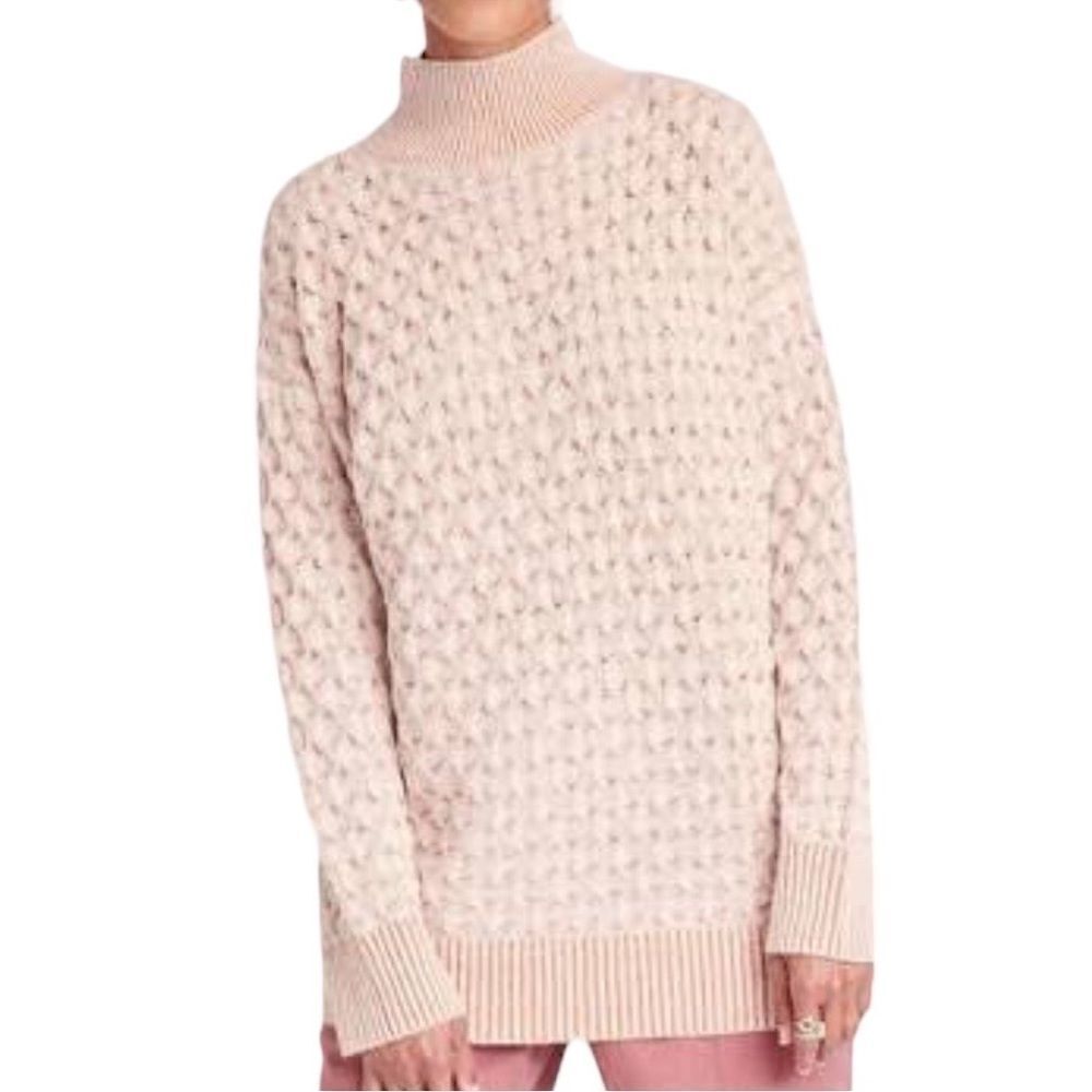 Knox Rose Pastel Orange Mock Neck Sweater New Size X-Large